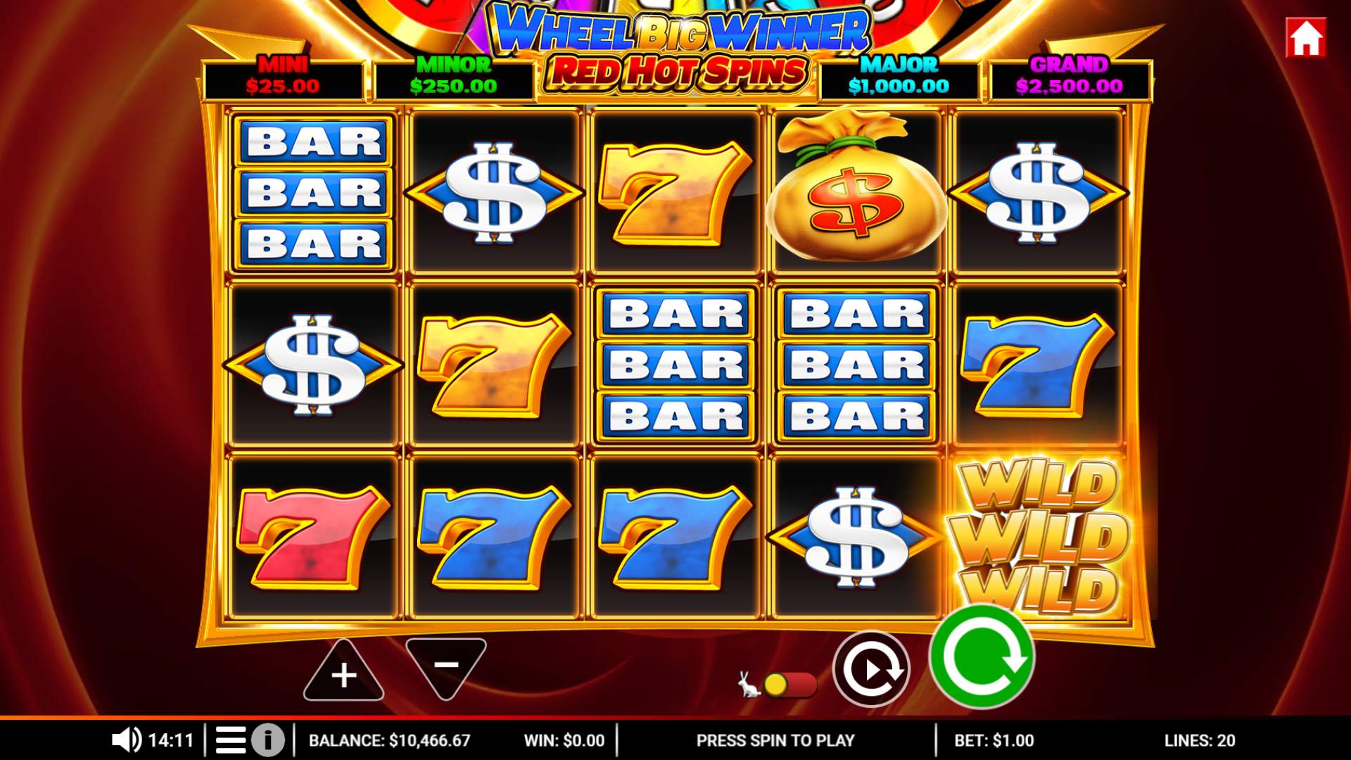 Wheel Big Winner Red Hot Spins (Crucible) Game