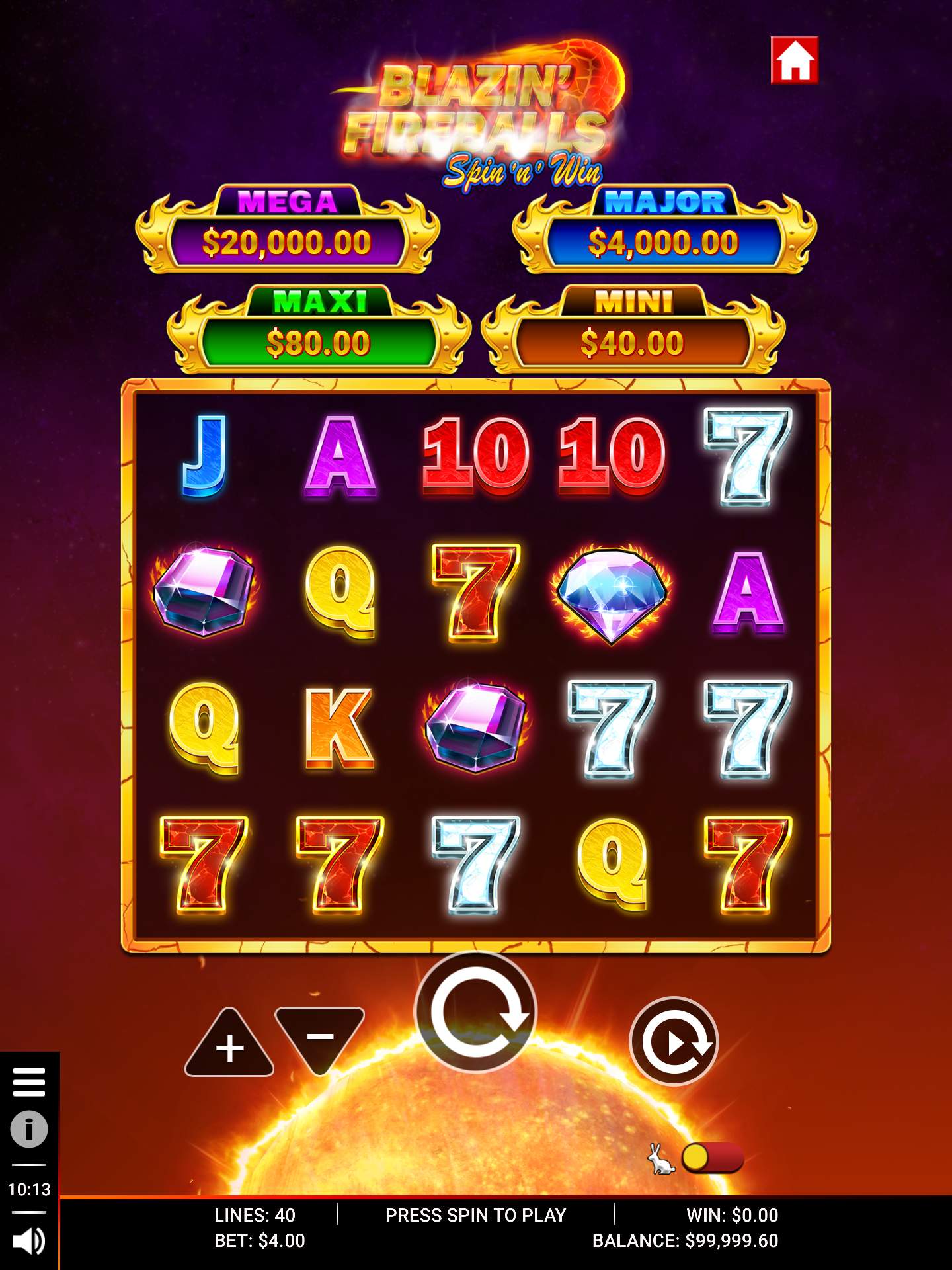 Blazin' Fireballs Spin 'N' Win (Crucible) Game