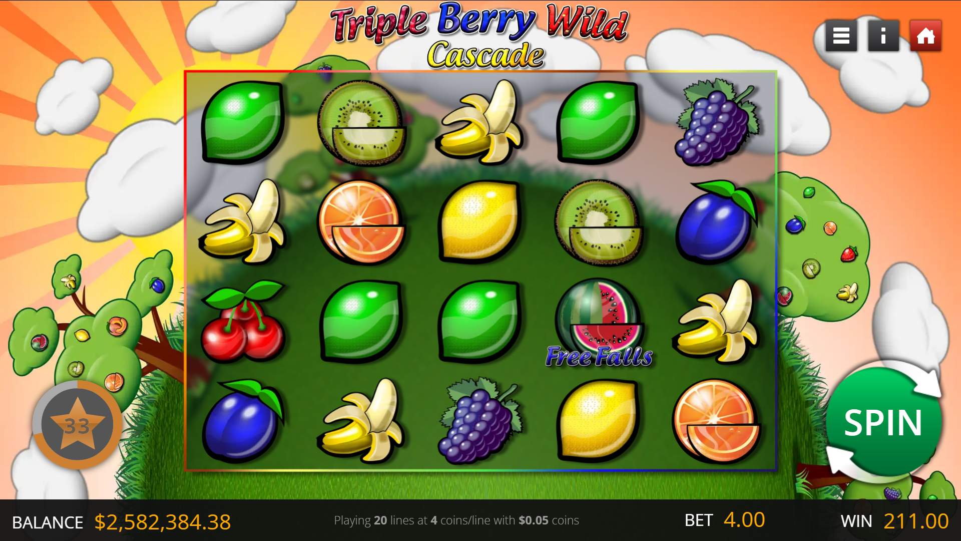 Triple Berry Cascade game