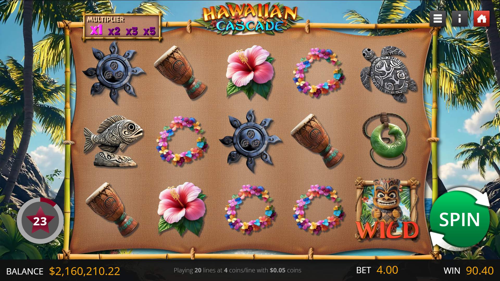 Hawaiian Cascade game