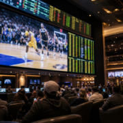 NBA betting odds editorial illustration