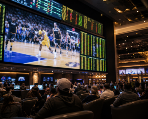 NBA betting odds editorial illustration