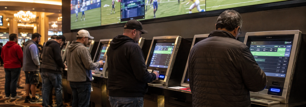 Editorial illustration of casino game technology showcased at G2E 2026 in Las Vegas