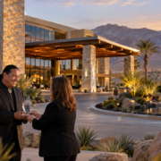 Editorial illustration of a California tribal casino resort receiving travel recognition