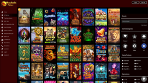 Mandarin Palace’s desktop lobby, with its game tiles and search panel, from Chipy.