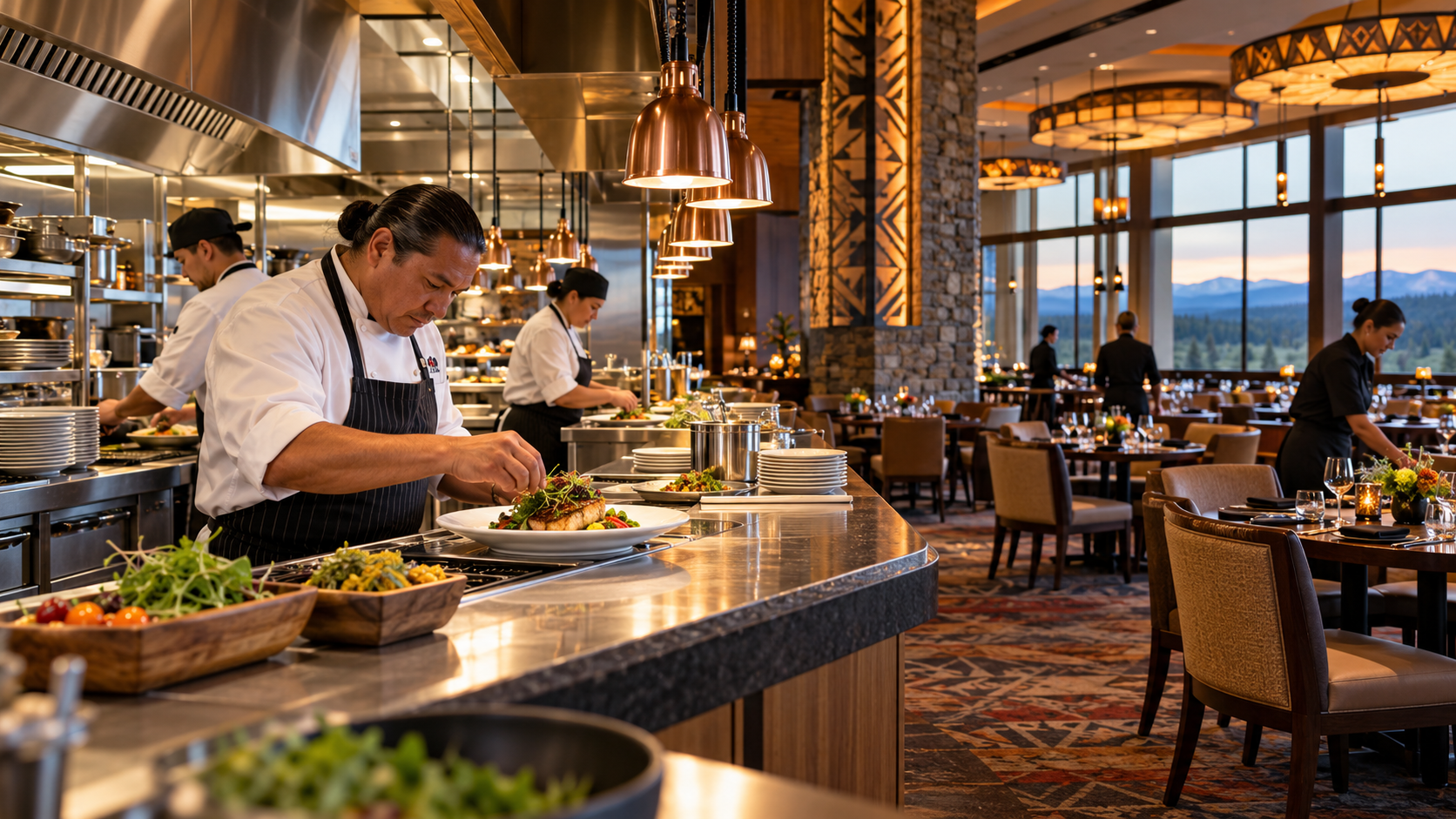 Editorial illustration for Tribal Casino Hospitality: Blue Lake Names Executive Chef After 25 Years in Kitchens
